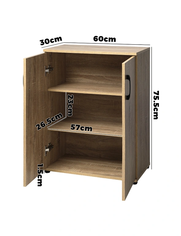 Oikiture Storage Cabinet Bathroom Cabinet Freestanding Cupboard Organiser Wooden, hi-res image number null