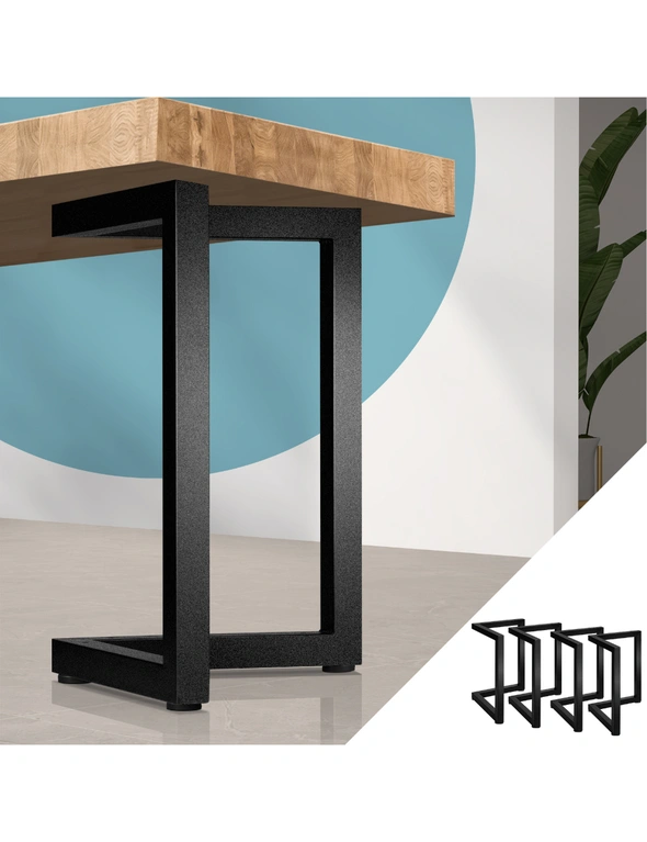Oikiture 4X Coffee Dining Table Legs Bench Box Steel Metal Industrial 71 X 71CM, hi-res image number null
