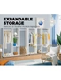 Oikiture Portable Double Wardrobe Storage Shelves Organizer Clothes Rack Hanger, hi-res