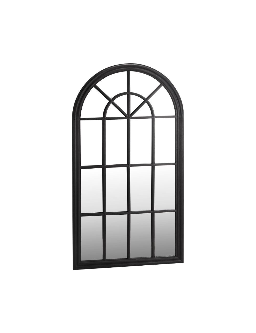 Oikiture Window Mirror Arched Wall Mirror Decor 76x51cm Black | Beme