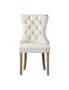Oikiture 2x Velvet Dining Chairs Upholstered French Provincial Tufted Beige, hi-res