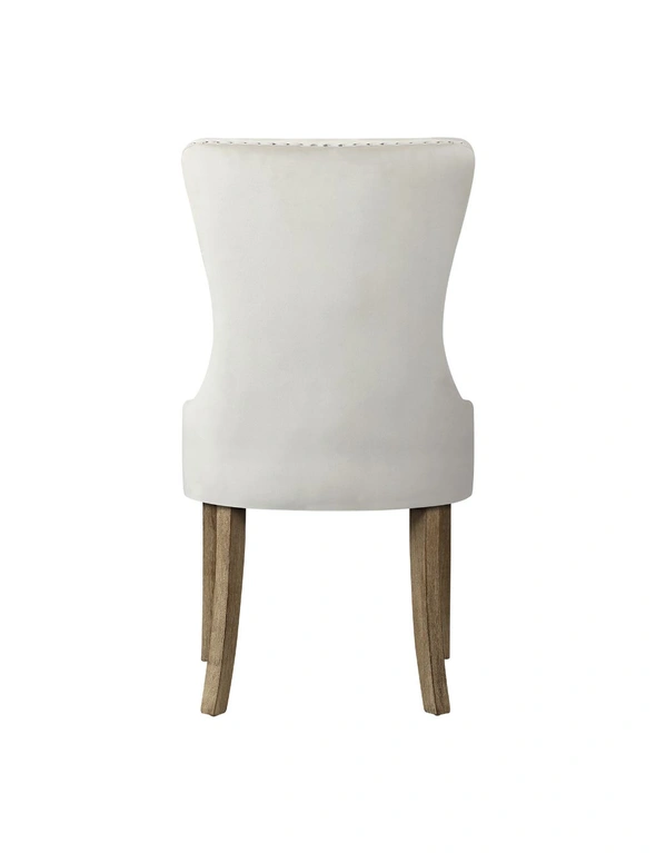 Oikiture 2x Velvet Dining Chairs Upholstered French Provincial Tufted Beige, hi-res image number null