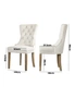 Oikiture 2x Velvet Dining Chairs Upholstered French Provincial Tufted Beige, hi-res