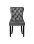 Oikiture 2x Velvet Dining Chairs Upholstered French Provincial Tufted Grey, hi-res