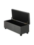 Oikiture Storage Ottoman Blanket Box Linen Fabric Arm Foot Stool Couch Large, hi-res