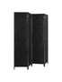 Oikiture 4 Panel Room Divider Screen Privacy Dividers Woven Wood Folding Black, hi-res
