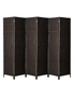 Oikiture 6 Panel Room Divider Screen Privacy Dividers Woven Wood Folding Brown, hi-res