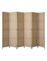 Oikiture 6 Panel Room Divider Privacy Screen Dividers Woven Wood Fold Stand, hi-res