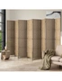Oikiture 8 Panel Room Divider Privacy Screen Dividers Woven Wood Fold Stand, hi-res