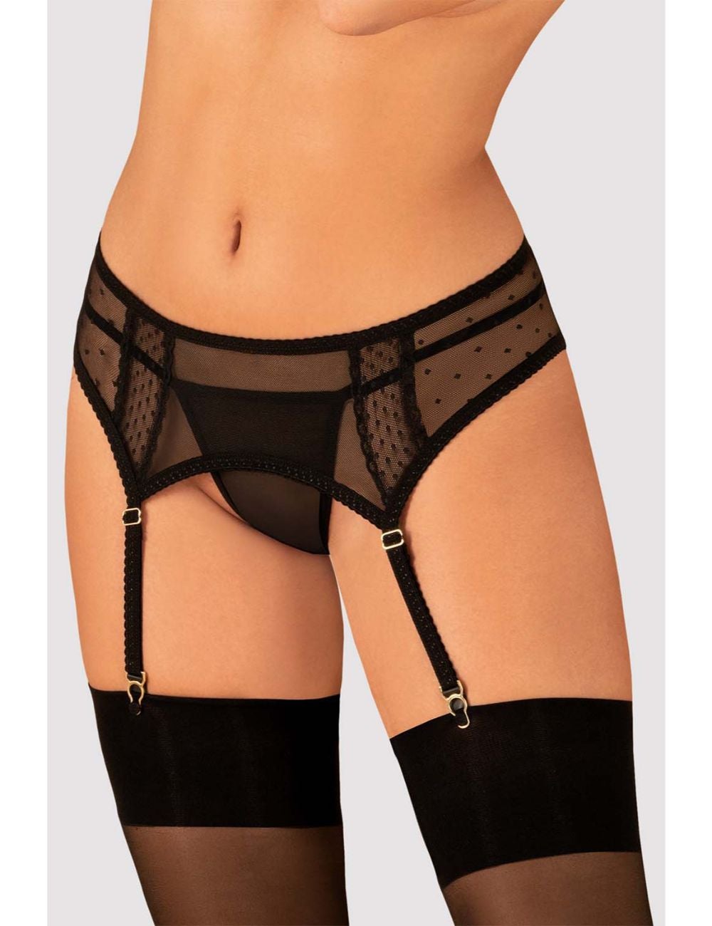 Black garter clearance belt set