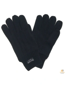 3M THINSULATE Knitted Fleece Gloves Winter Warmers Snow Ski Thermal Plain - Navy - S/M