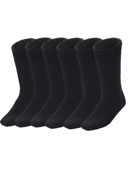 6 Pairs BAMBOO SOCKS Mens Heavy Duty Premium Thick Work Socks Cushion BULK - Navy Blue - 6-11