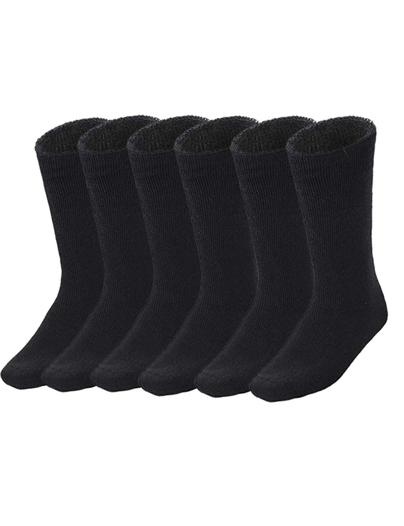 6 Pairs BAMBOO SOCKS Mens Heavy Duty Premium Thick Work Socks Cushion BULK - Navy Blue - 6-11, hi-res image number null