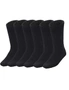 6 Pairs BAMBOO SOCKS Mens Heavy Duty Premium Thick Work Socks Cushion BULK - Navy Blue - 6-11, hi-res