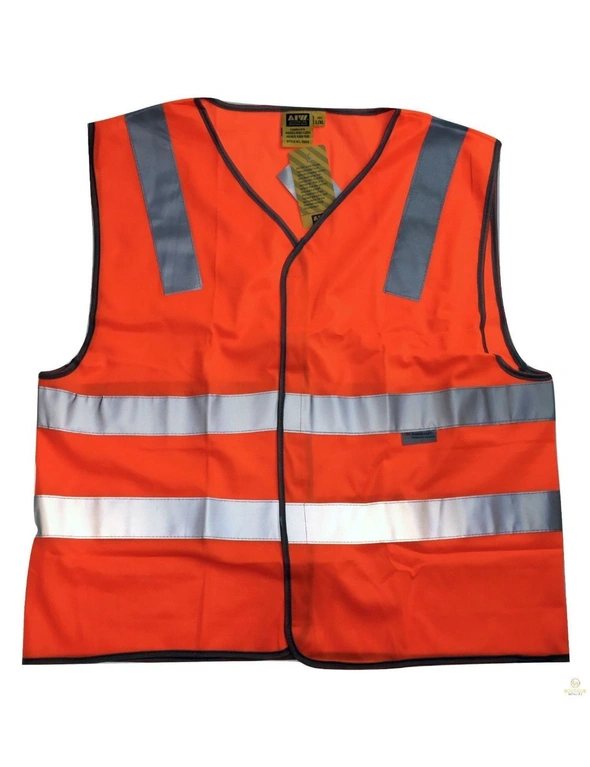 3M Reflective Tape Hi Vis Safety VEST Workwear Night & Day Use Safety Visibility - Orange - L/XL, hi-res image number null