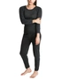 2pcs Womens Merino Wool Blend Top & Pants Thermal Set Leggings Long Johns Underwear - Beige - 10-12, hi-res