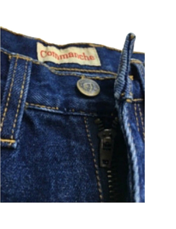 COMMANCHE Classic Basic Jeans Denim Original Straight Leg Pants Trousers - Black Blue - 33"" Waist, hi-res image number null