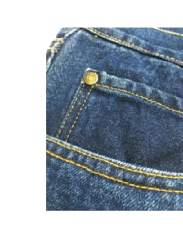 COMMANCHE Classic Basic Jeans Denim Original Straight Leg Pants Trousers - Black Blue - 33"" Waist, hi-res image number null
