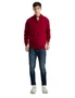 Full Zip 100% SHETLAND WOOL Up Knit JUMPER Pullover Mens Sweater Knitted - Red - XL, hi-res
