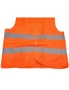 10x Hi Vis Safety VEST Reflective Tape Workwear Orange ONE SIZE Night & Day BULK, hi-res