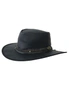 JACARU Roo Nomad Kangaroo Leather Hat Crushable Foldable Water Resistant Squashy - Black - Small, hi-res
