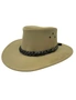 JACARU Wallaroo Suede Leather Hat UV Protection Water Resistant Wide Brim 1007 - Black - Medium (55/56cm), hi-res
