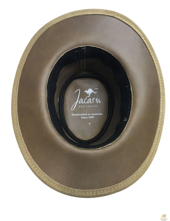 JACARU Wallaroo Suede Leather Hat UV Protection Water Resistant Wide Brim 1007 - Black - Medium (55/56cm), hi-res image number null
