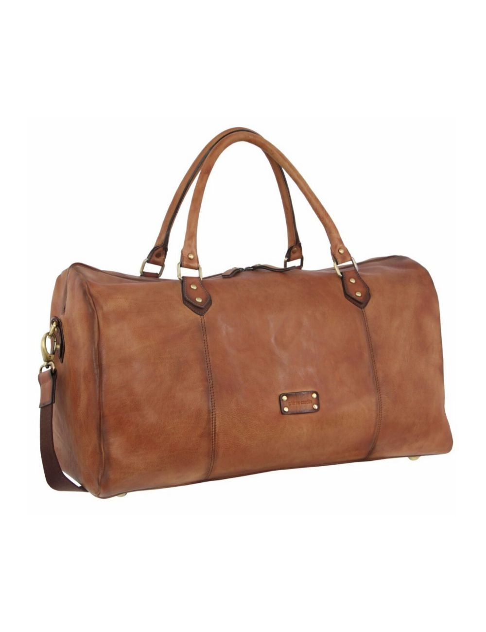 Pierre Cardin Smooth Leather Overnight Bag Luggage Weekend Duffle ...