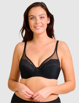 Leading Lady The Ava - Scalloped Lace Underwire Bra In Black, Size