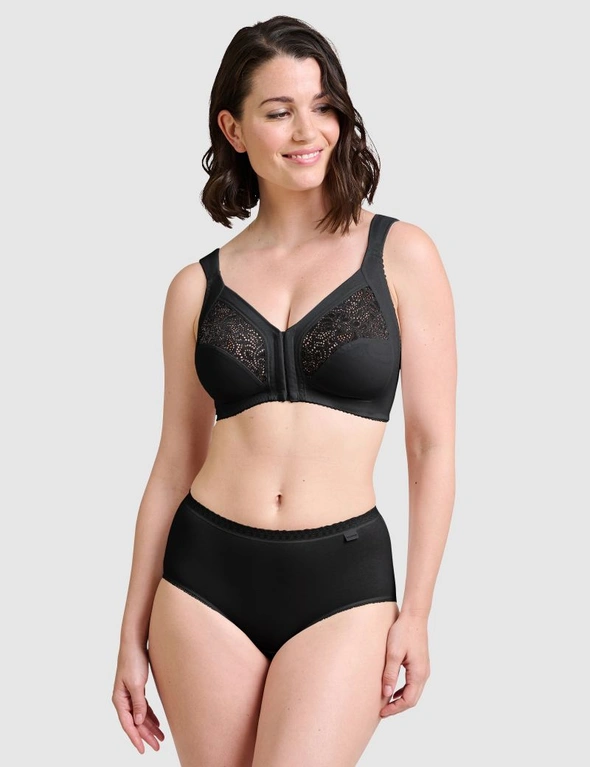 Clara Wirefree Front Closure Bra with Lace, hi-res image number null