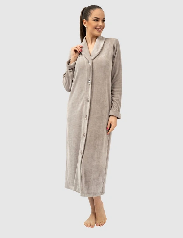 Vancouver Button Up Bamboo & Cotton Robe, hi-res image number null