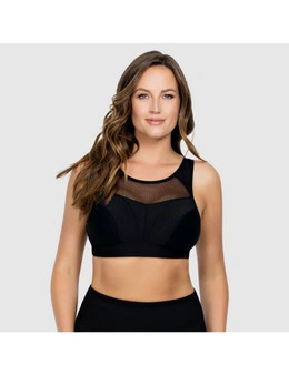 Parfait Active Energy Unlined Sports Bra, Black With Pink Blush