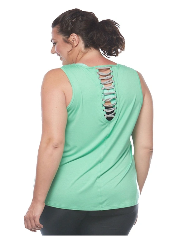 Curvy Chic Sports Lace Back Tank, hi-res image number null