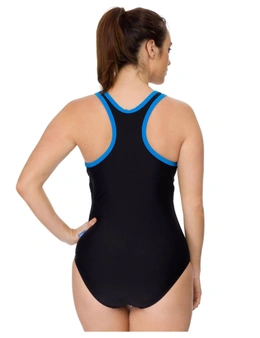 Curvy Chic Sports Racer Back Swimsuit with Zip