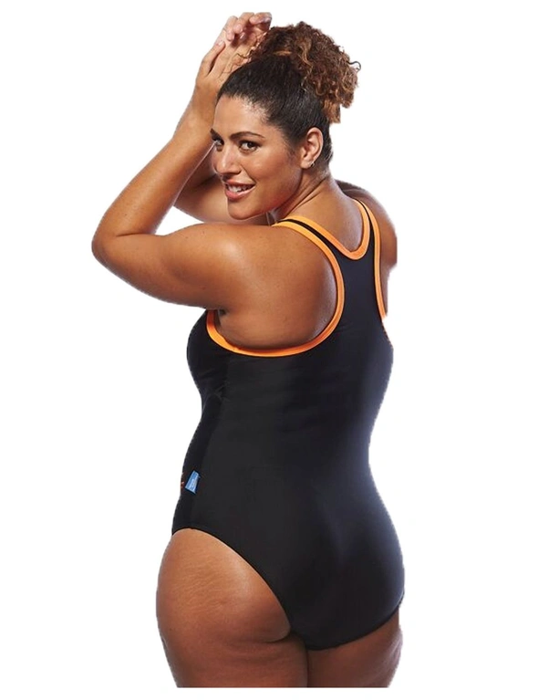 Curvy Chic Sports Racer Back Swimsuit with Zip, hi-res image number null