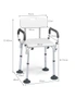 Costway Adjustable Shower Chair Non-Slip Bath Stool Seat Aid Bench Bathroom w/Shower Head Holder & Padded Armrest, hi-res