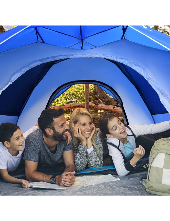 Costway 2 in 1 Pop Up Tent Instant Up 4 Person Sun Shade Shelter Beach Canopy Double Door Family Outdoor Hiking, hi-res image number null