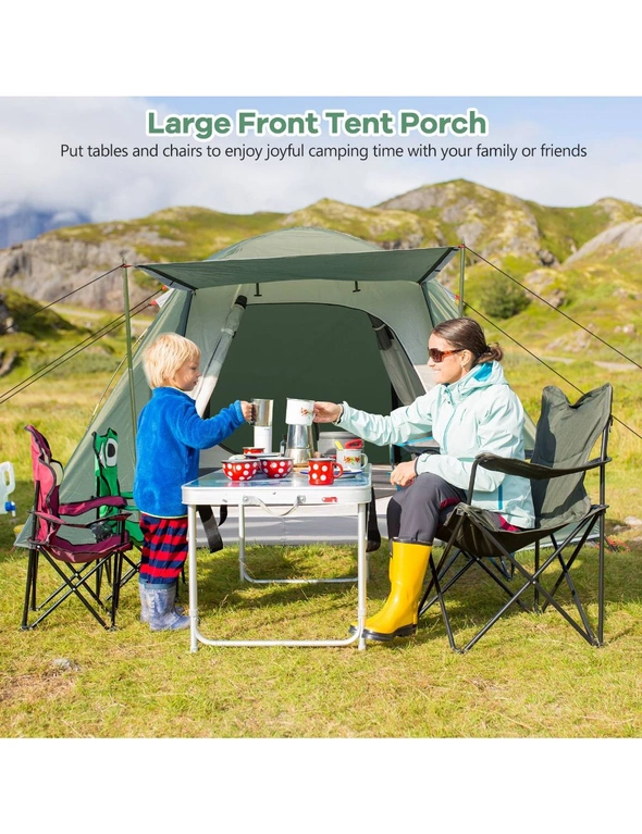 Costway Camping Tent Sun Shelter Portable Beach Gazebo 4 Person Hiking, hi-res image number null