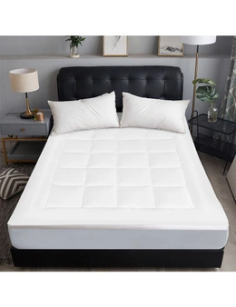 Costway Matress Topper KING Size Mattress Protector Cover Quilted Fitted  Bedding Mat Cover 100% Cotton Dorm Home Hotel