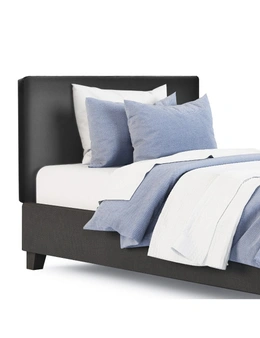 Costway Single Bed Head Wall-Mounted Headboard PU Leather Upholstered Bed Frame Black