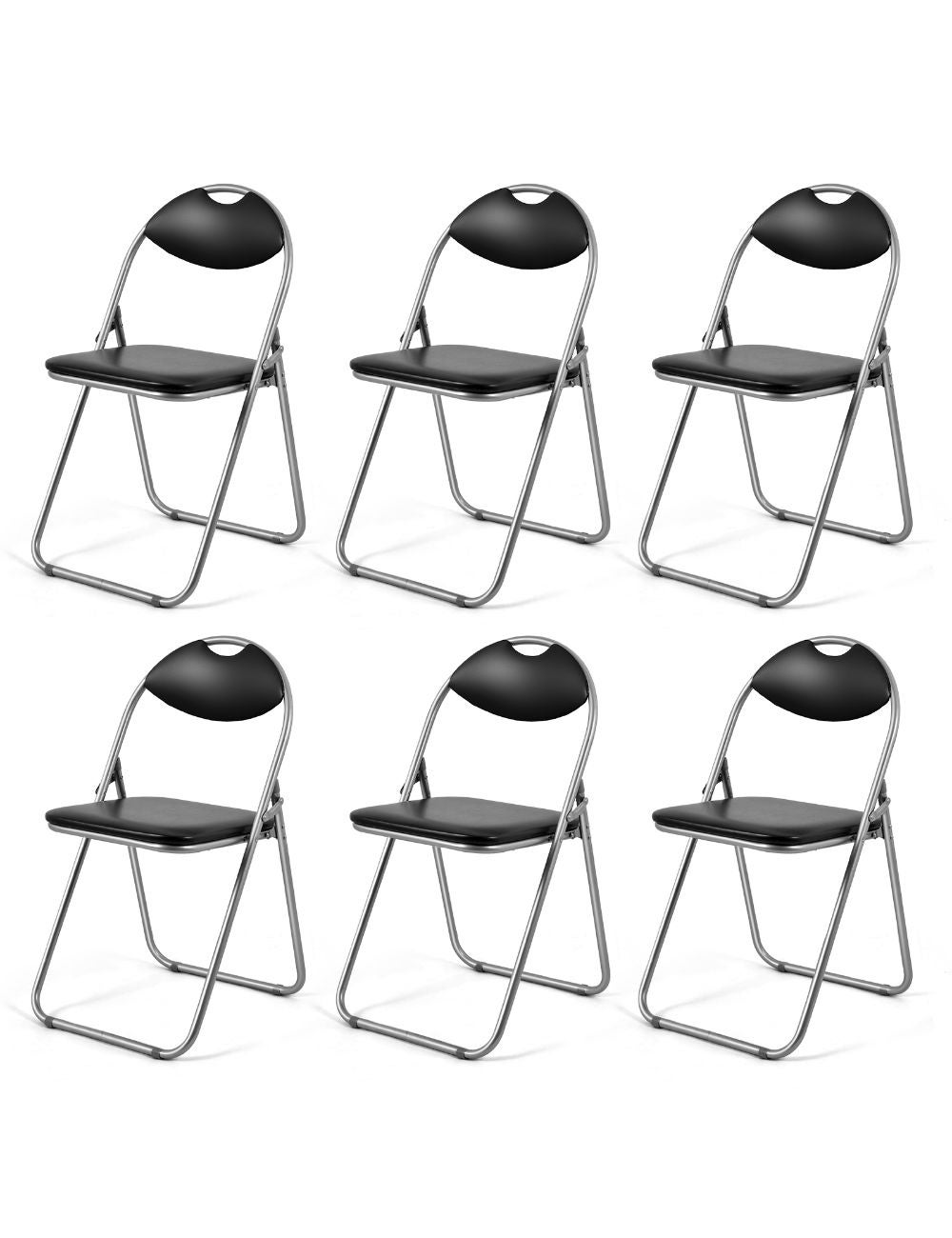 Costway 6x Folding Outdoor Chairs Folding Office Chairs Dining Chairs ...