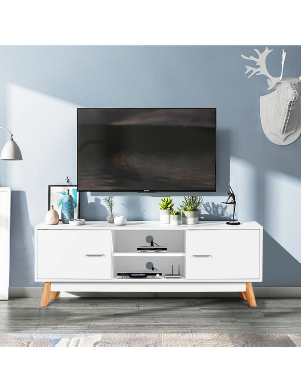 Costway TV Cabinet Entertainment Unit Stand Living Furniture Display Shelf w/Storage Caibnet Home Bedroom 140cm, hi-res image number null