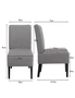Costway Modern Accent Chair Armless Upholstered Linen Dining Chair Wood Frame Living Room Home Office Grey, hi-res