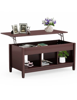 Costway Lift-Up Top Coffee Table Modern Bedside Table Sofa End Side Table Nightstand w/Hidden Storage Shelf Bedroom Living Cafe