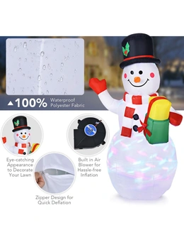 Costway 150CM Inflatable Christmas Snowman Blow up Xmas Decor Colorful LED Lights  Outdoor Yard Garden Lawn