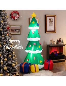 Costway 1.8M Inflatable Christmas Outdoor Decorations Xmas Tree Gifts LED Lights Outdoor Garden Party Home Decor