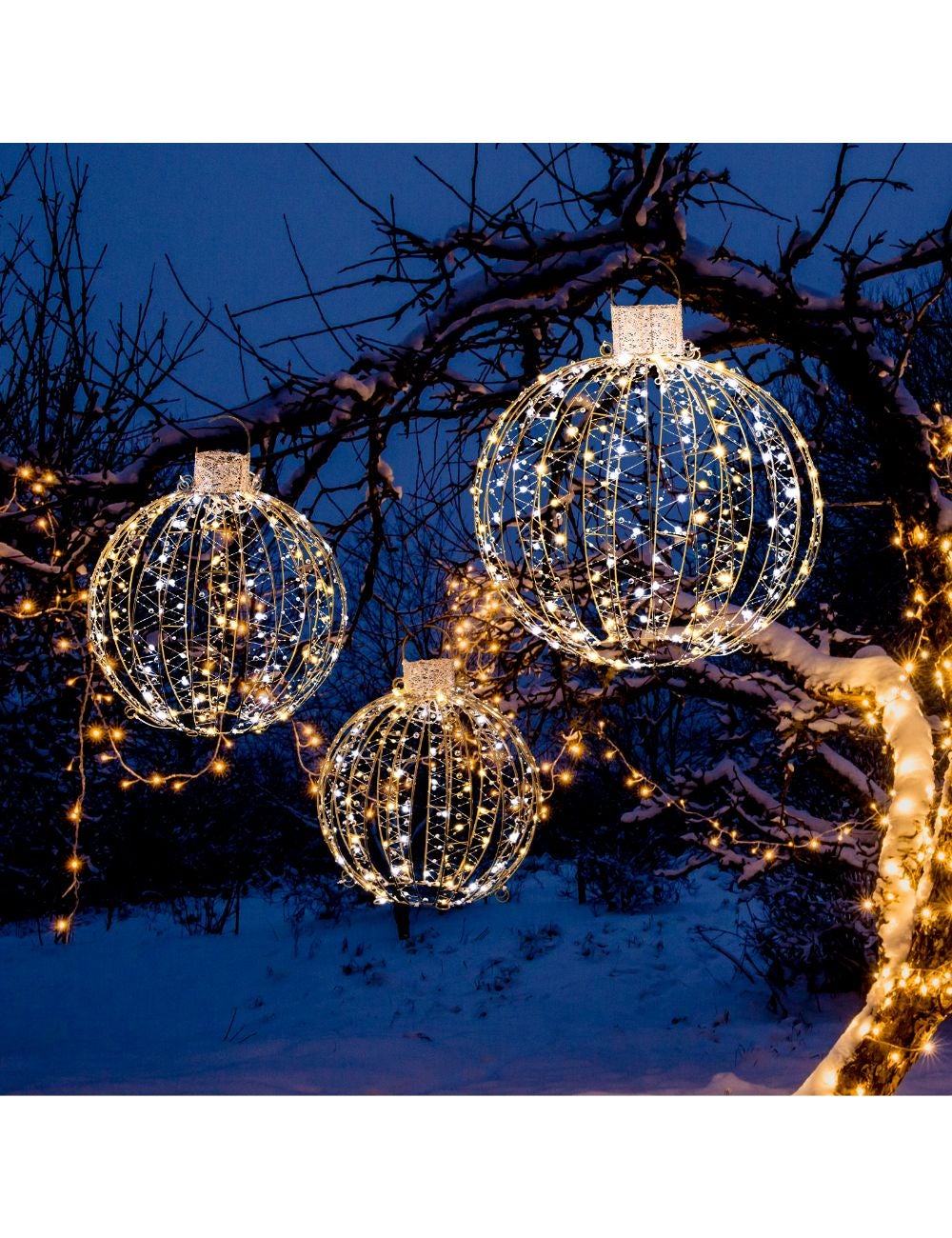 Outdoor lighted balls store for trees