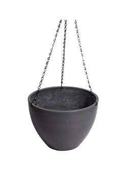 Designer Plants Hanging Grey Plastic Pot with Chain