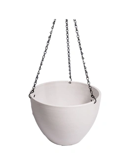 Designer Plants Hanging Rustic White Plastic Pot with Chain