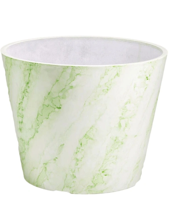Designer Plants Green & White Imitation Marble Pot, hi-res image number null